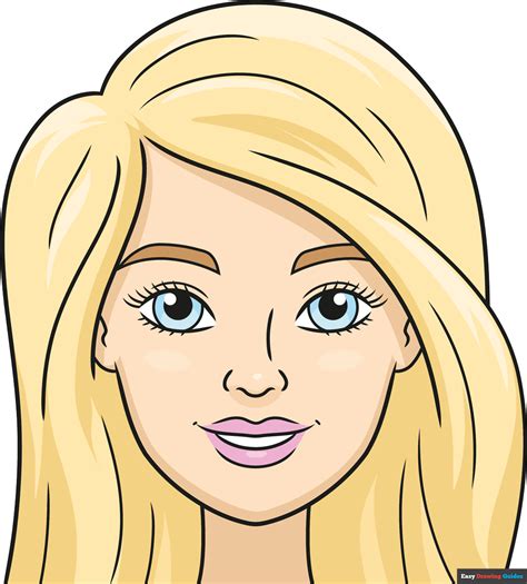 drawing doll faces|easy barbie doll face drawing.